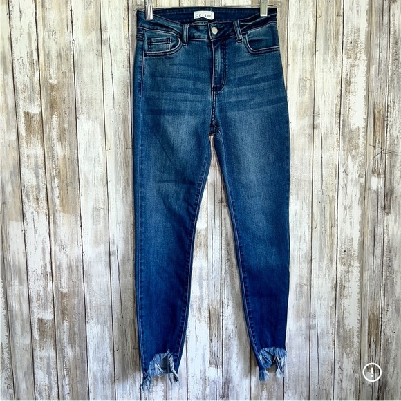 Cello Denim - Cello Fray Bottom Unique Hem Ankle Jeans